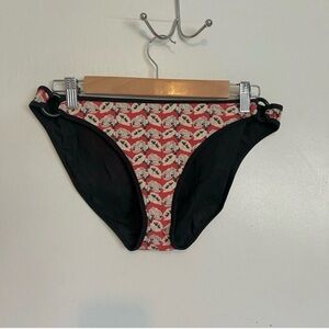 Tory burch red and black floral print bikini bottoms size large